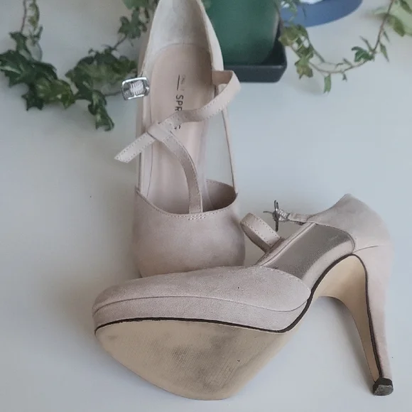 Call It Spring Beige Strap Heels - Picture 3 of 3